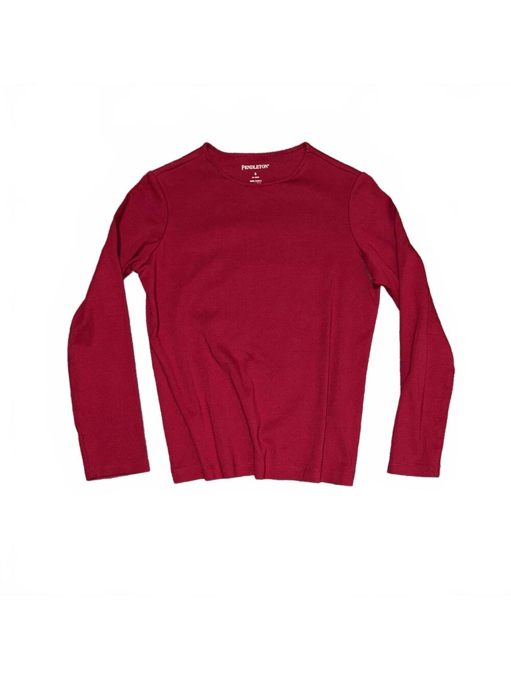 Pendleton 100% Cotton Long Sleeve Top red size small womens